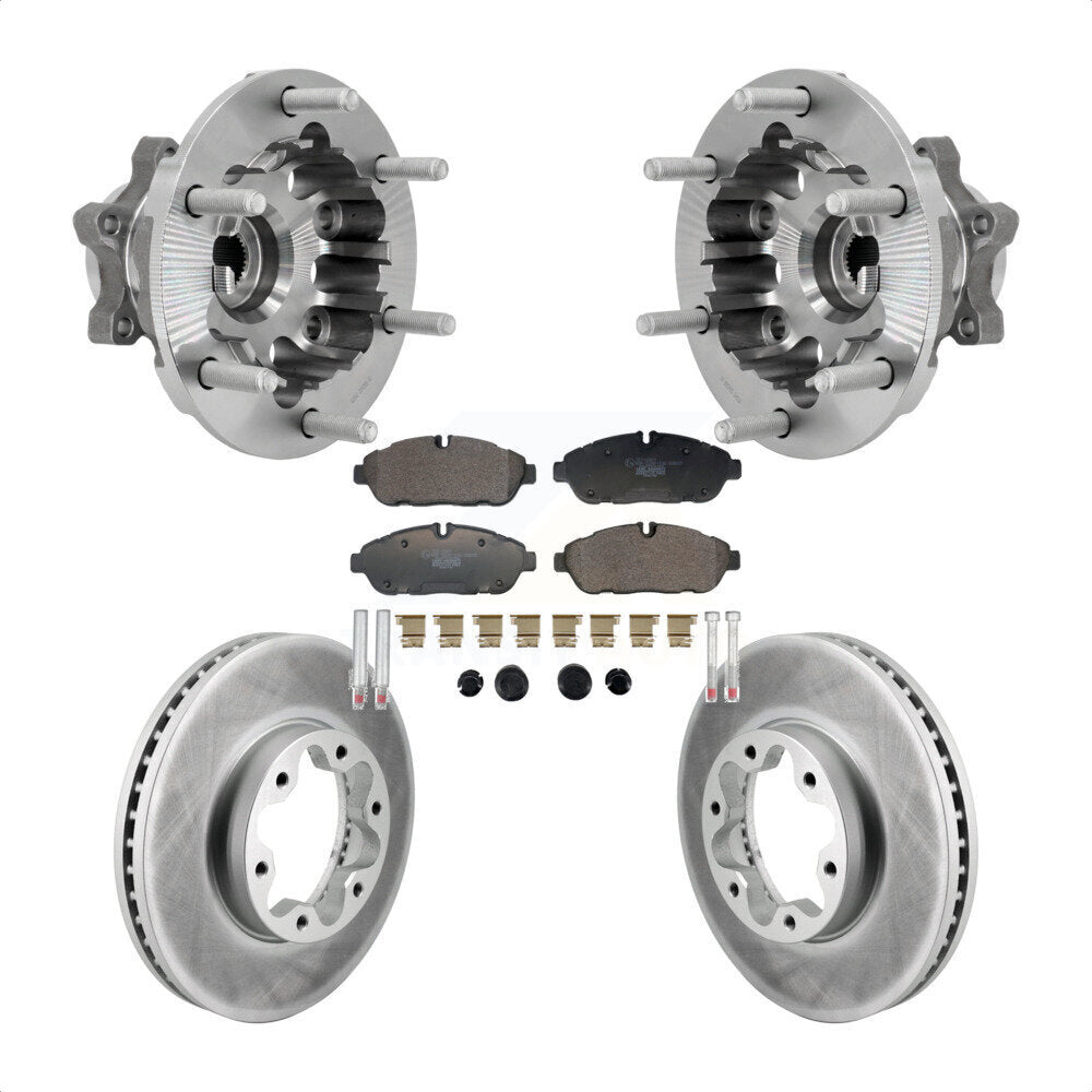Hub Bearing Coat Brake Rotor Pads Front Kit For Ford Transit-250 Transit-350 AWD