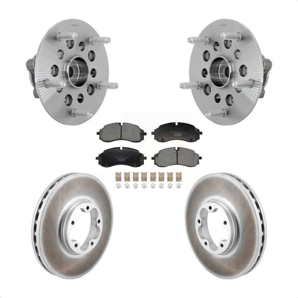 Hub Bearing Assembly Coated Disc Brake Rotor & Pads Front Kit For Ford E-Transit