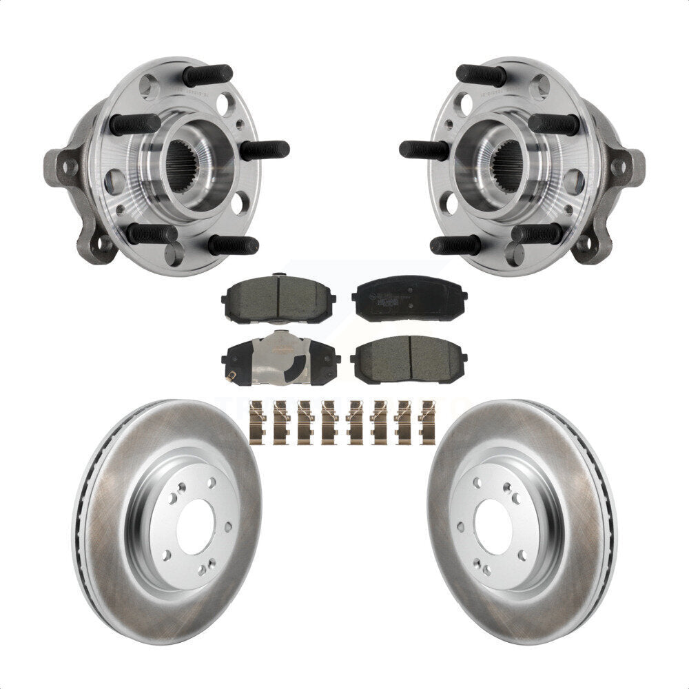 Hub Bearing Assembly Coated Brake Rotor Pads Front Kit For Hyundai Sonata Kia K5