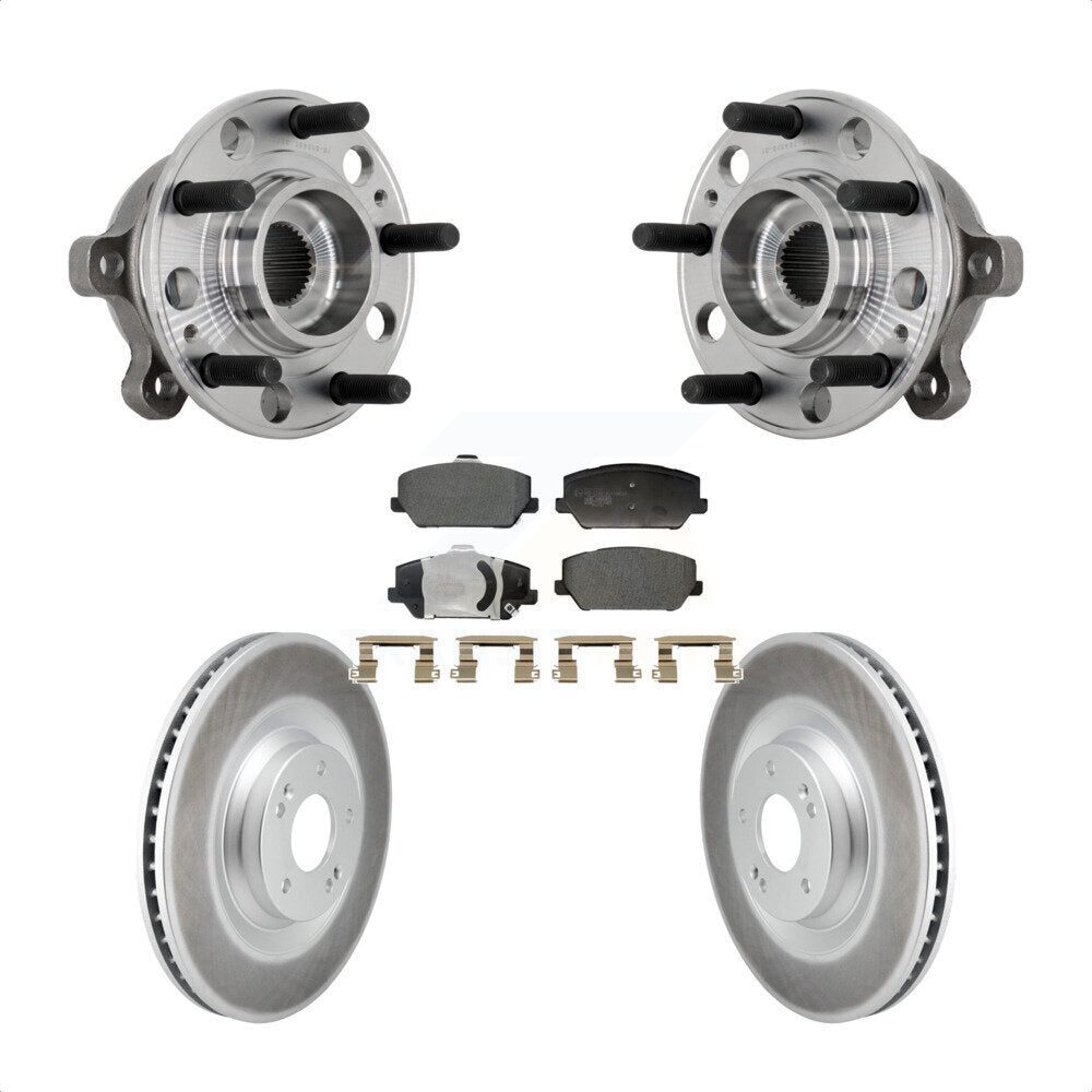 Hub Bearing Assembly Coated Brake Rotor And Pad Front Kit For Hyundai Veloster N