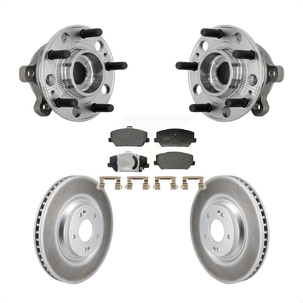 Hub Bearing Assembly Coated Brake Rotor And Pad Front Kit For Hyundai Veloster N