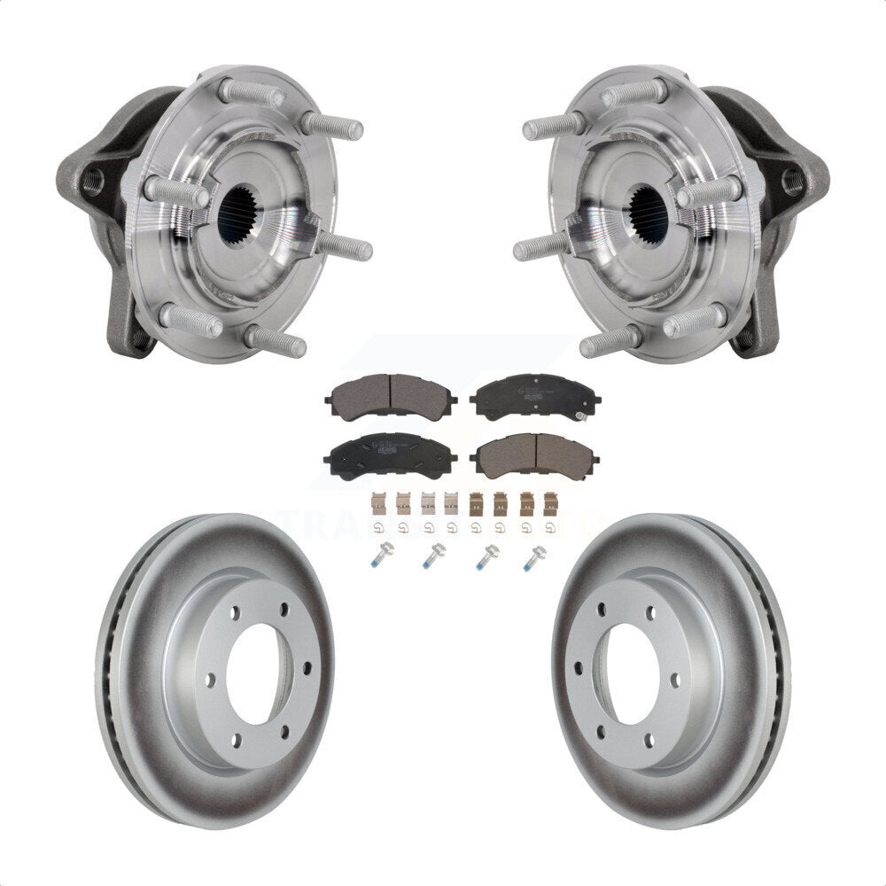 Hub Bearing Coated Disc Brake Rotor Pads Front Kit For 2019-2023 Ford Ranger 4WD
