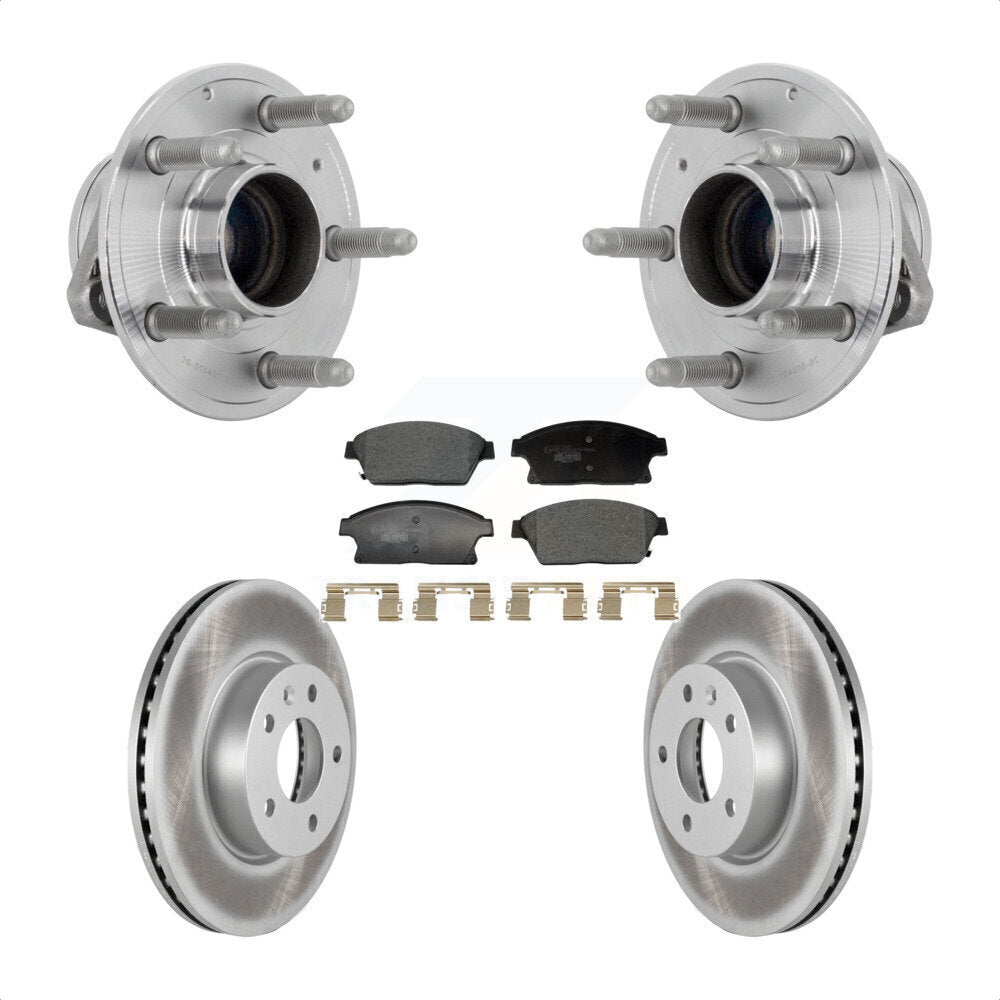 Hub Bearing Assembly Coated Disc Brake Rotor And Pads Front Kit For Cadillac ATS