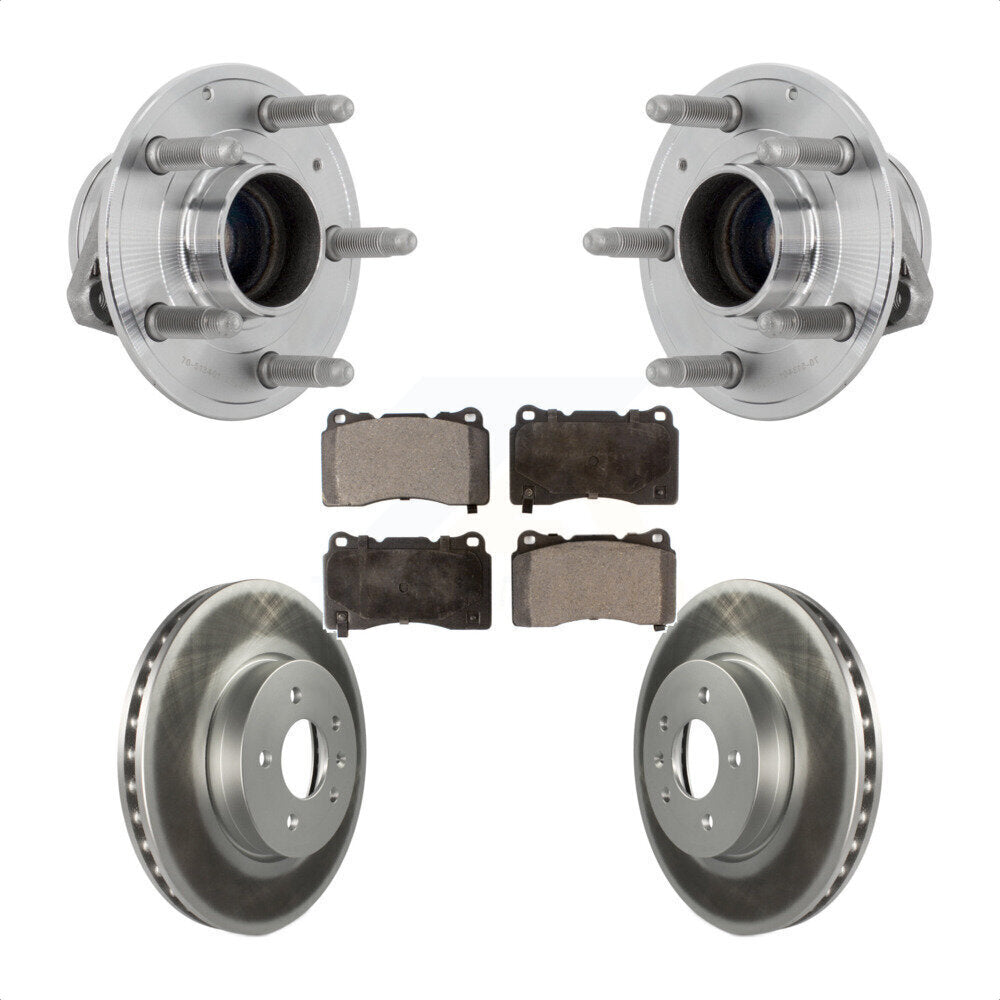 Hub Bearing Assembly Coated Disc Brake Rotor And Pads Front Kit For Cadillac ATS