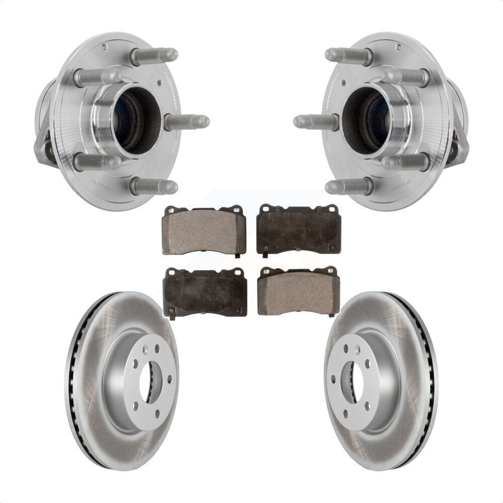 Hub Bearing Coated Brake Rotor Pad Front Kit For 2019 Cadillac ATS Base with RWD