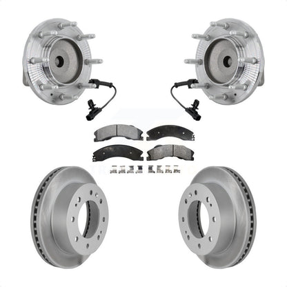 Hub Bearing Coat Brake Rotor Pad Front Kit For GMC Chevrolet Sierra 2500 HD 3500