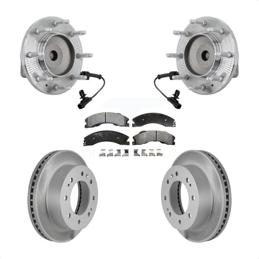 Hub Bearing Coat Brake Rotor Pad Front Kit For GMC Chevrolet Sierra 2500 HD 3500