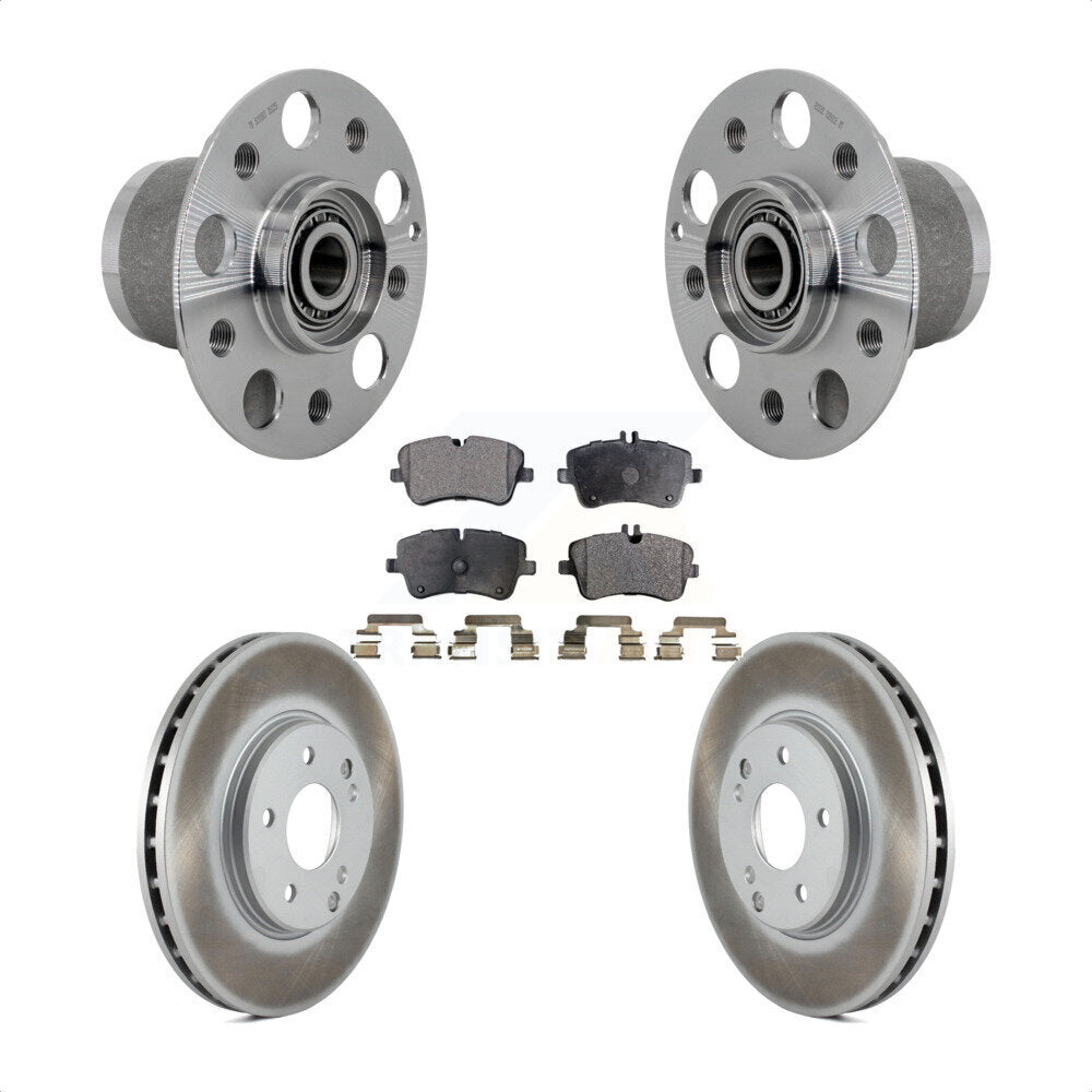 Hub Bearing Coat Brake Rotor Pads Front Kit For 2006-2007 Mercedes-Benz C350 RWD