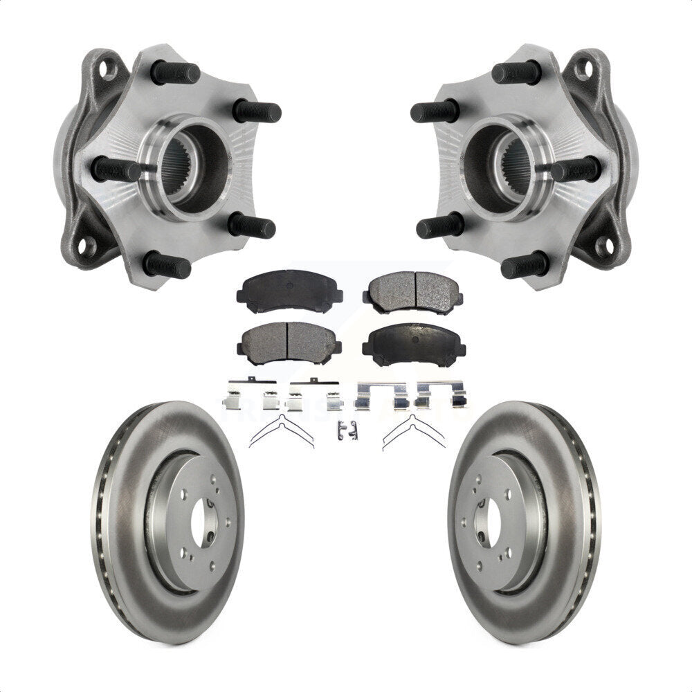 Hub Bearing Assembly Coat Brake Rotor Pad Front Kit For 2010-2013 Suzuki Kizashi