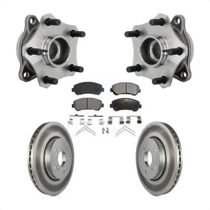 Hub Bearing Assembly Coat Brake Rotor Pad Front Kit For 2010-2013 Suzuki Kizashi