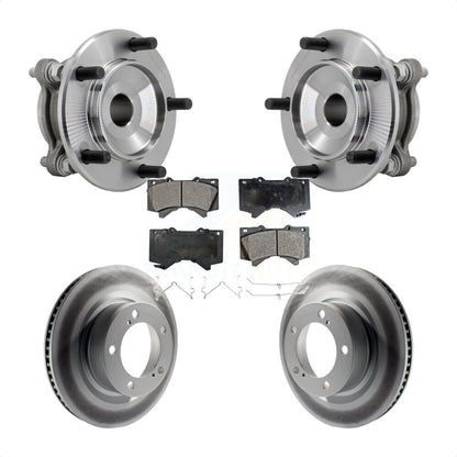 Hub Bearing Coated Disc Brake Rotor Pads Front Kit For Toyota Tundra Sequoia RWD