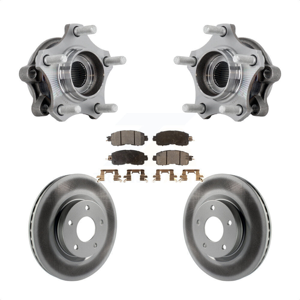 Hub Bearing Assembly Coat Brake Rotor Pads Front Kit For 2019-2023 Nissan Altima