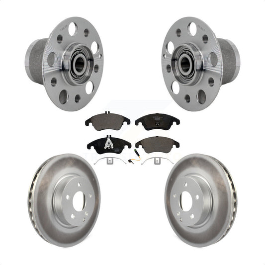 Hub Bearing Coated Brake Rotor & Pads Front Kit For Mercedes-Benz C300 E350 C350