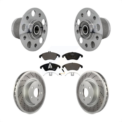 Hub Bearing Coated Brake Rotor & Pads Front Kit For Mercedes-Benz C300 E350 C350