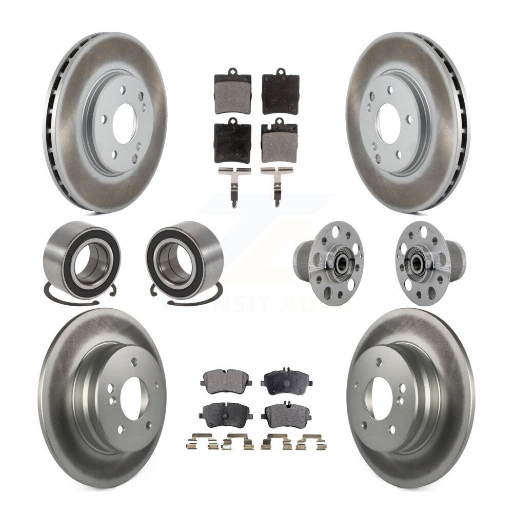 Hub Bearing Coat Brake Rotor Pads Shoe Front Rear Kit For Mercedes-Benz C350 RWD