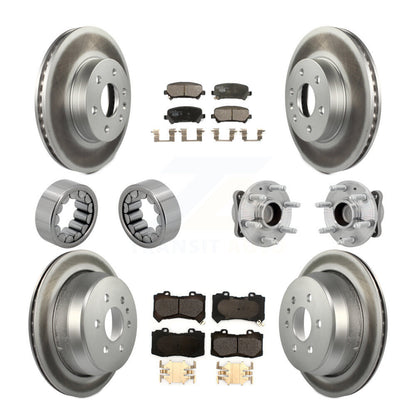 Hub Bearing Coated Brake Rotor Pads Shoe Front Rear Kit (10Pc) For Chevrolet GMC