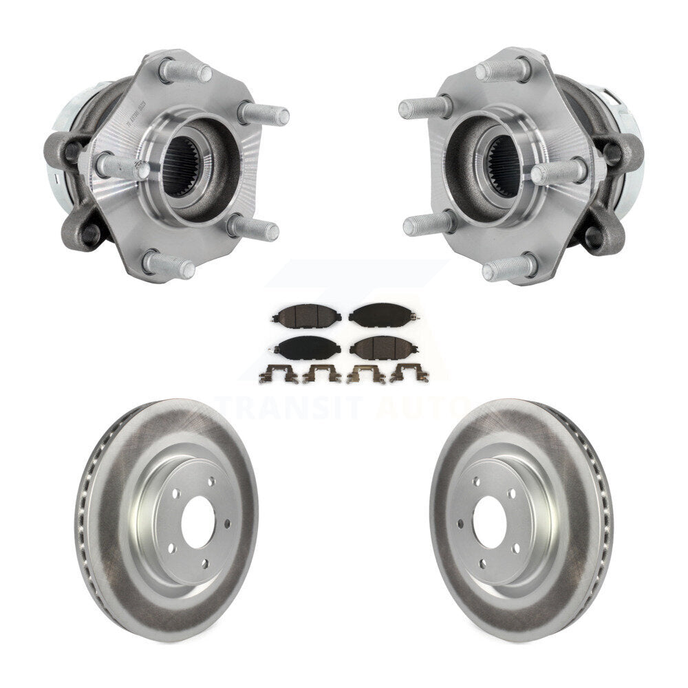 Hub Bearing Assembly Coated Disc Brake Rotor And Pad Front Kit For Nissan Murano