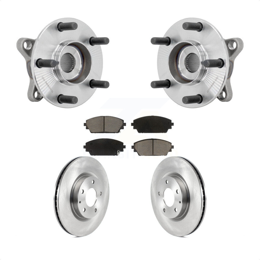 Hub Bearing Assembly Disc Brake Rotor & Pads Front Kit For 2021-2022 Mazda 3 AWD
