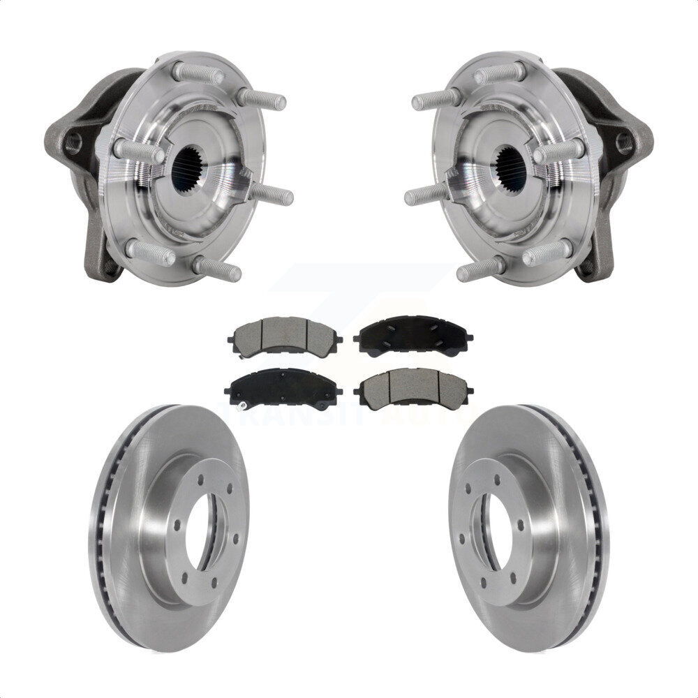Hub Bearing Assembly Brake Rotor And Pad Front Kit For 2019-2023 Ford Ranger 4WD