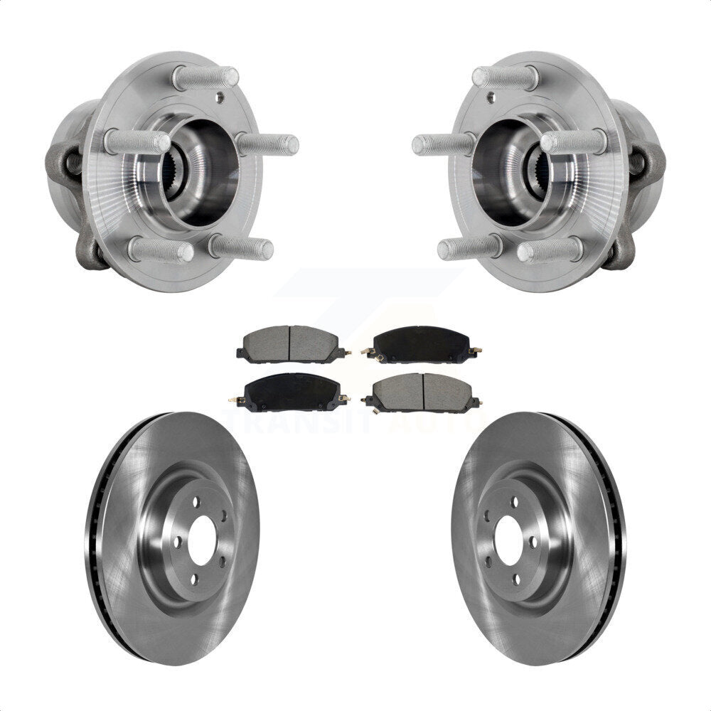 Hub Bearing Brake Rotor & Pad Front Kit For Ford Explorer Lincoln Aviator Police