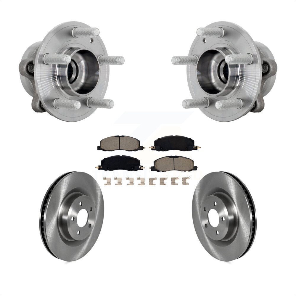 Hub Bearing Disc Brake Rotor Pad Front Kit For Ford Explorer Lincoln Aviator AWD