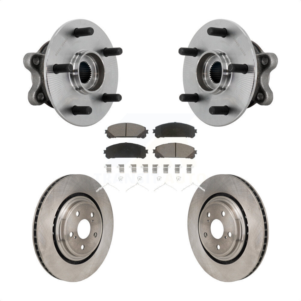 Hub Bearing Assembly Brake Rotor & Pad Front Kit For 2020-2022 Toyota Highlander