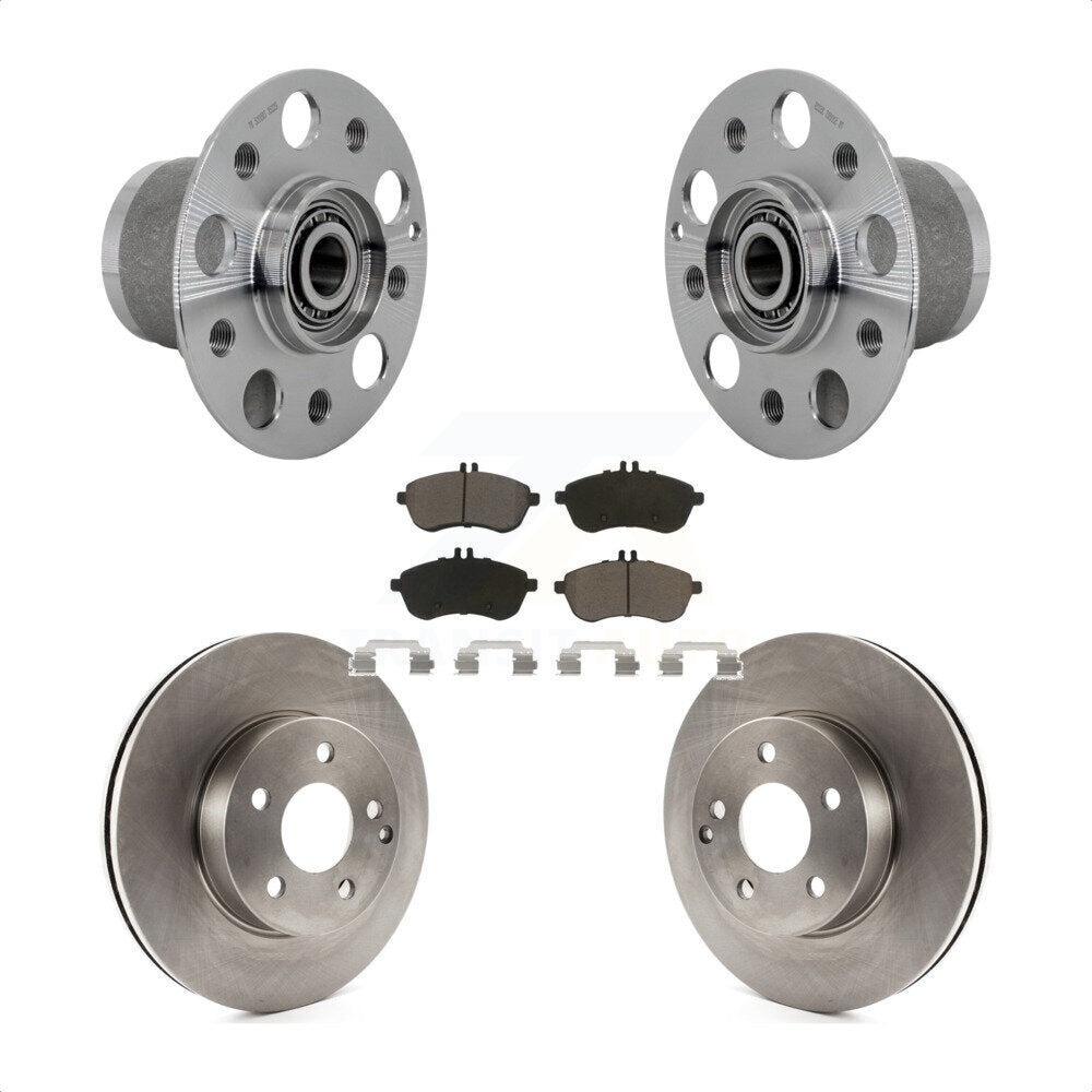 Hub Bearing Assembly Disc Brake Rotor Pads Front Kit For Mercedes-Benz C300 C250