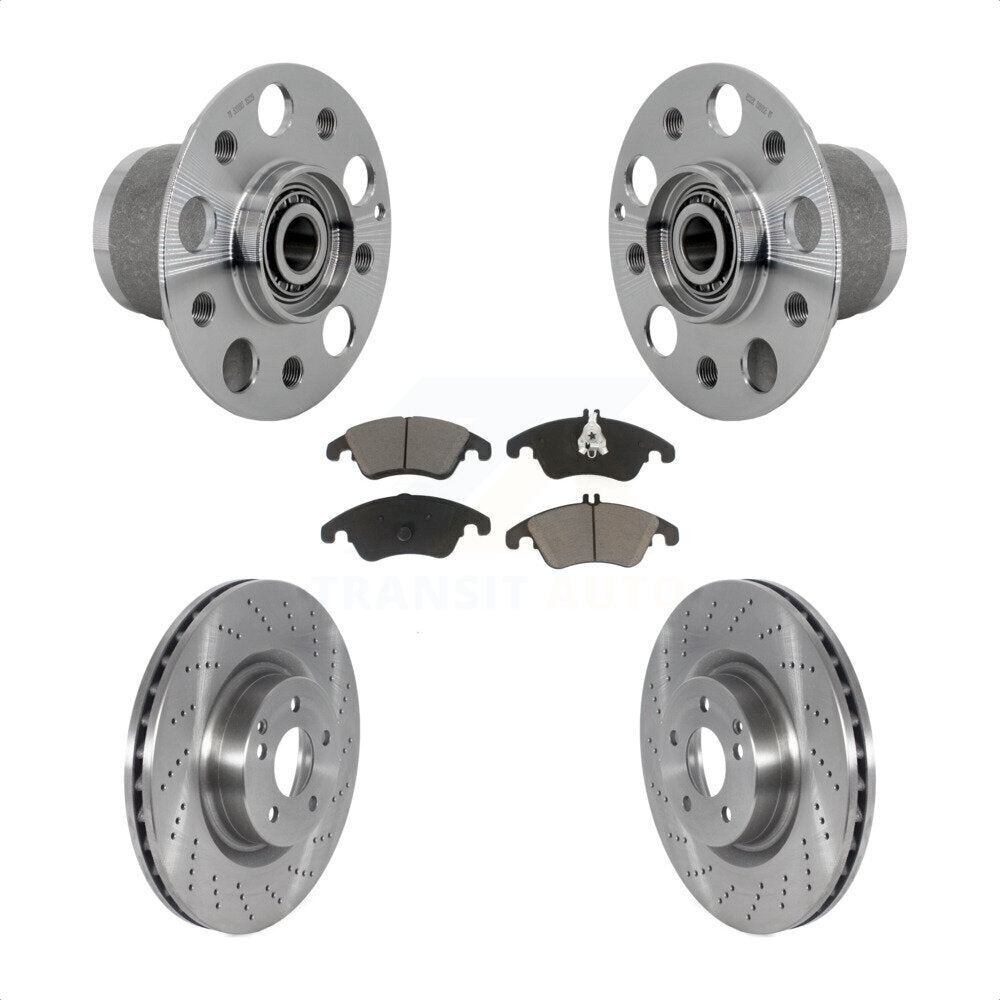 Hub Bearing Assembly Disc Brake Rotor Pads Front Kit For Mercedes-Benz C250 E550
