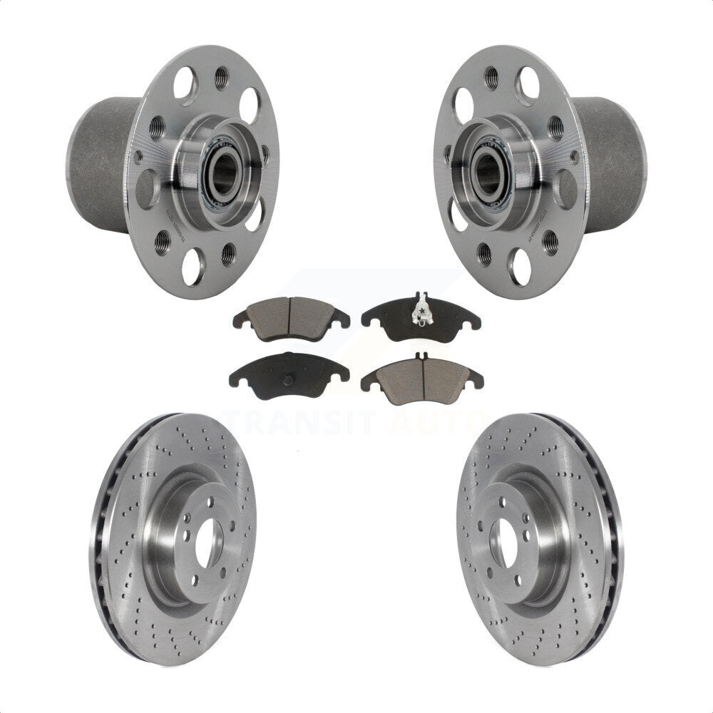 Hub Bearing Assembly Disc Brake Rotor Pads Front Kit For Mercedes-Benz E400 E550