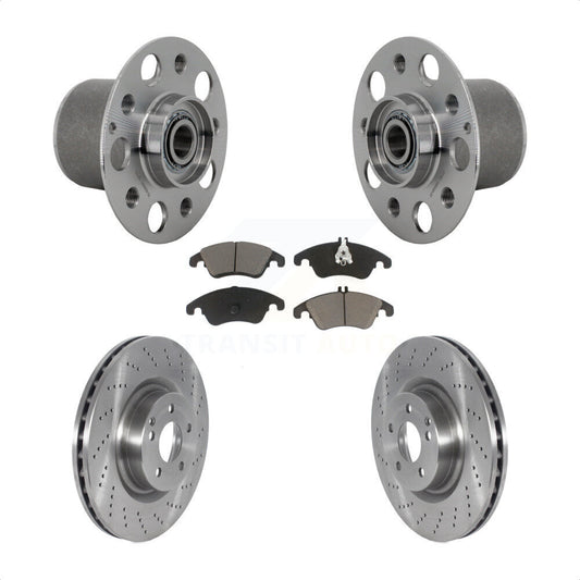 Hub Bearing Assembly Disc Brake Rotor Pads Front Kit For Mercedes-Benz E400 E550