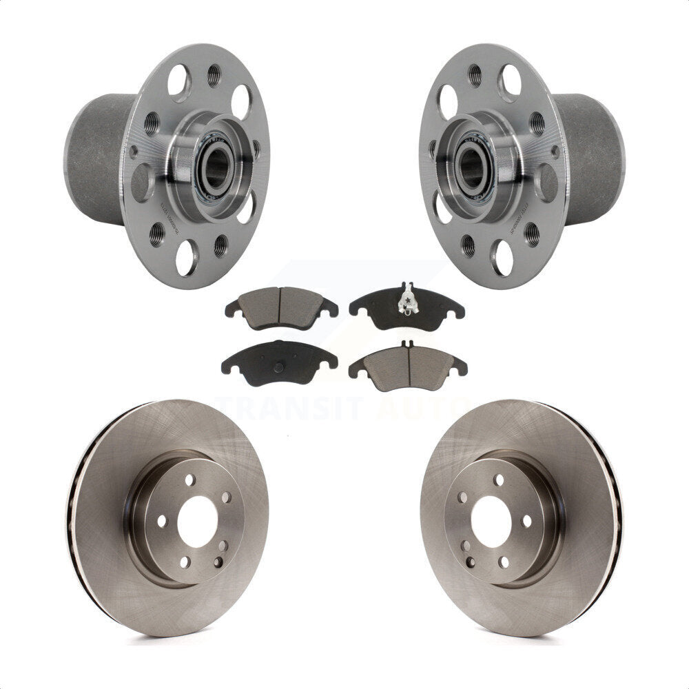 Hub Bearing Assembly Brake Rotor Pads Front Kit For Mercedes-Benz E350 E400 E250