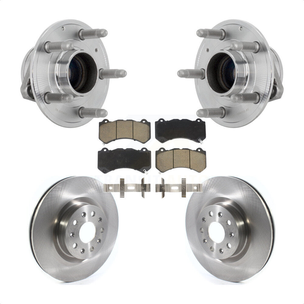 Hub Bearing Assembly Disc Brake Rotor And Ceramic Pad Front Kit For Cadillac CTS