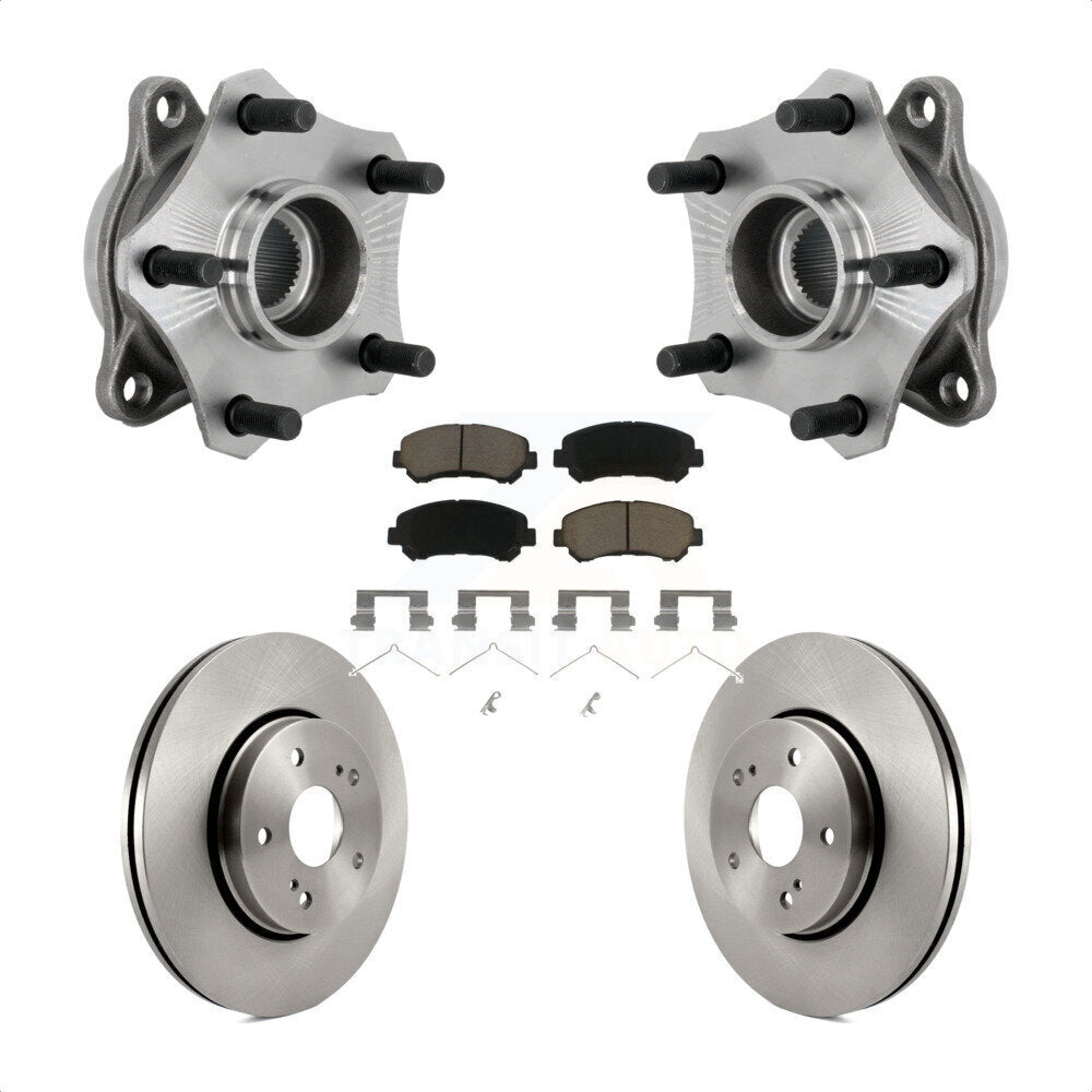 Hub Bearing Assembly Disc Brake Rotor Pad Front Kit For 2010-2013 Suzuki Kizashi