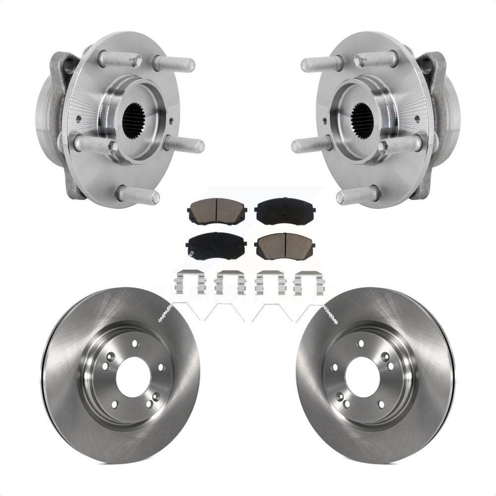 Hub Bearing Assembly Disc Brake Rotor Pads Front Kit For Hyundai Kona Kia Seltos