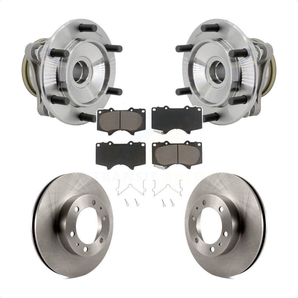 Hub Bearing Disc Brake Rotor Pads Front Kit For Toyota Tacoma 4Runner FJ Cruiser