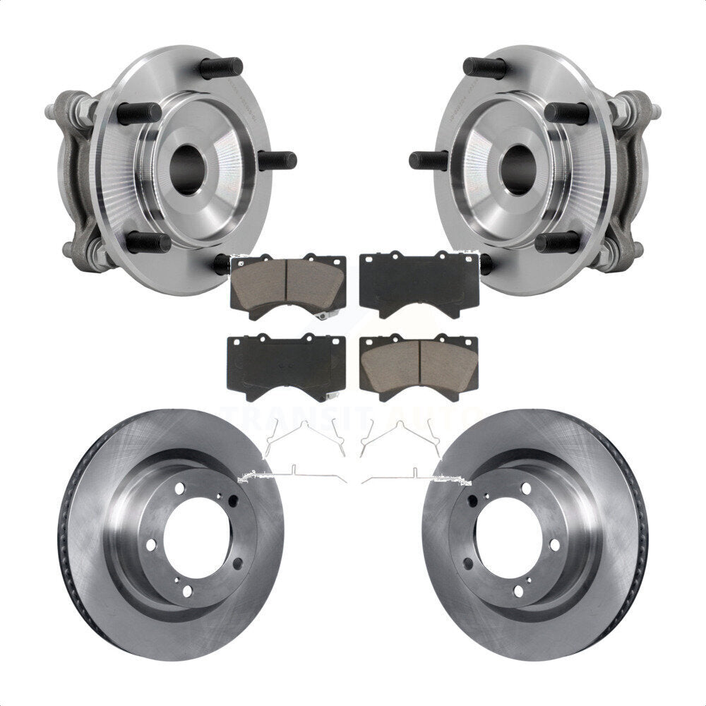 Hub Bearing Assembly Brake Rotor And Pad Front Kit For Toyota Tundra Sequoia RWD