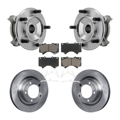 Hub Bearing Assembly Brake Rotor And Pad Front Kit For Toyota Tundra Sequoia RWD