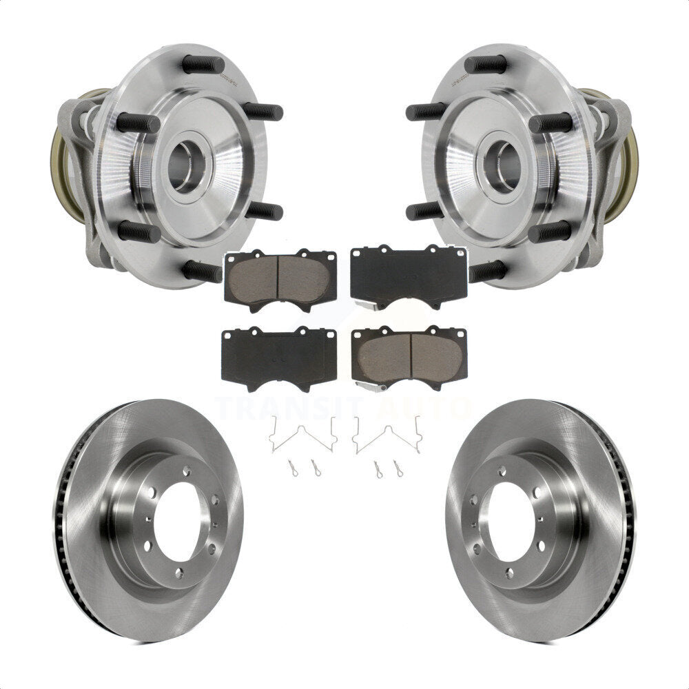 Hub Bearing Assembly Brake Rotor Pads Front Kit For 2010-2021 Toyota 4Runner RWD