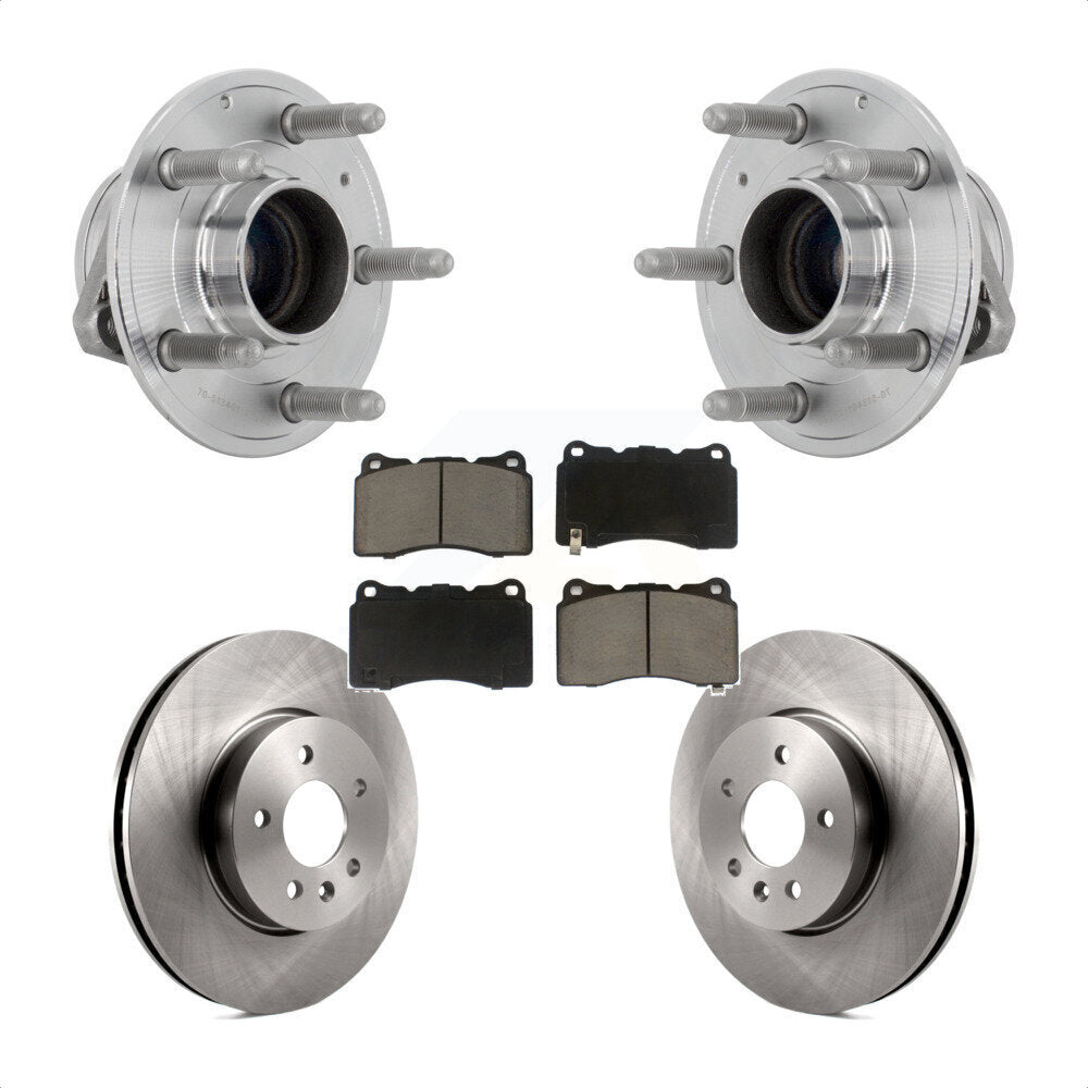Hub Bearing Assembly Disc Brake Rotor And Ceramic Pad Front Kit For Cadillac ATS
