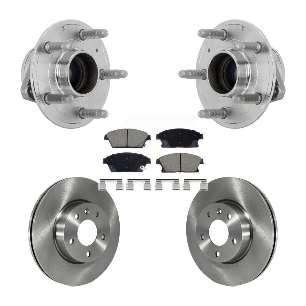 Hub Bearing Assembly Disc Brake Rotor And Ceramic Pad Front Kit For Cadillac ATS