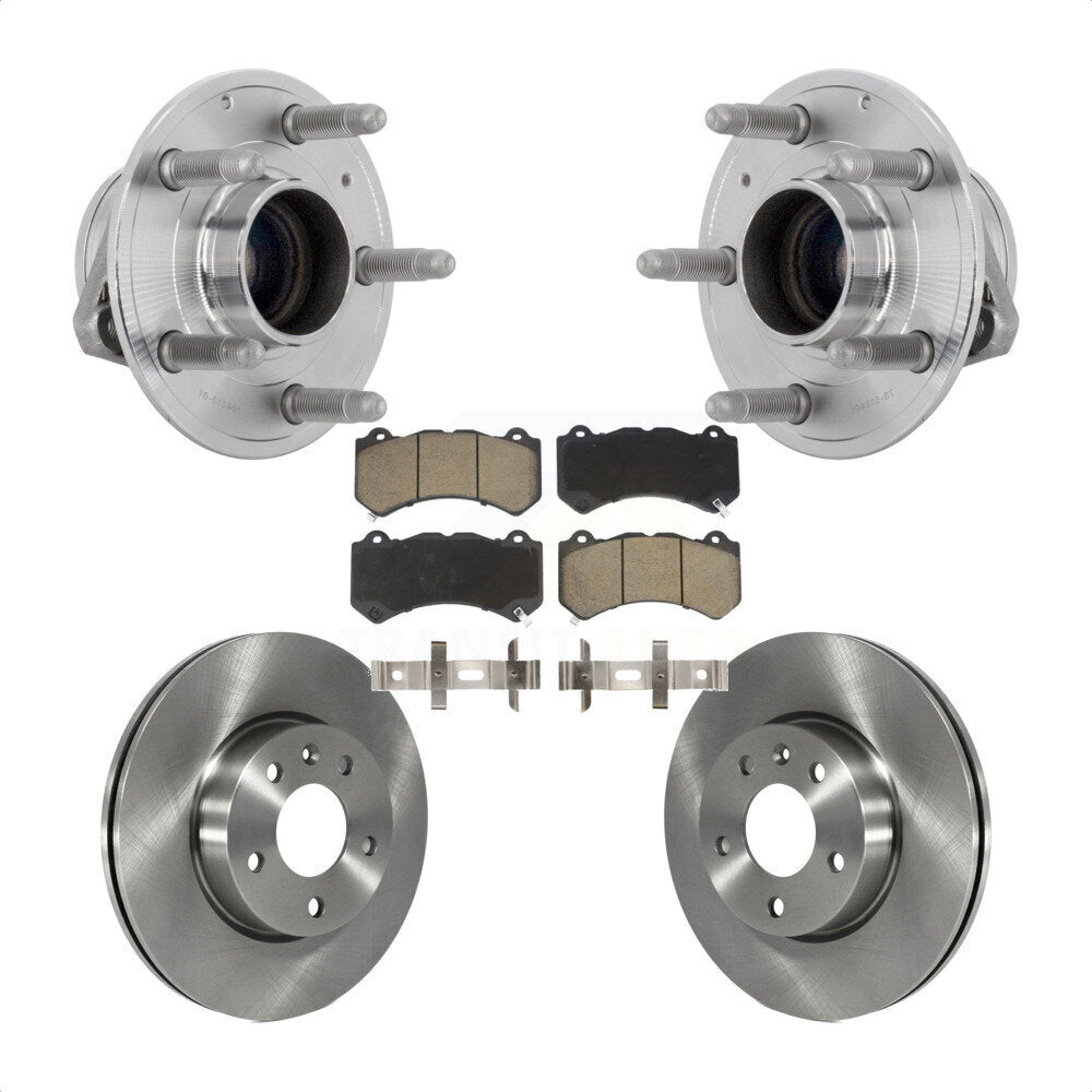 Hub Bearing Assembly Brake Rotor Pads Front Kit For 2017 Cadillac ATS V with RWD