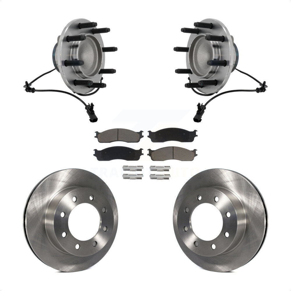 Hub Bearing Assembly Disc Brake Rotor Pad Front Kit For Dodge Ram 1500 3500 2500