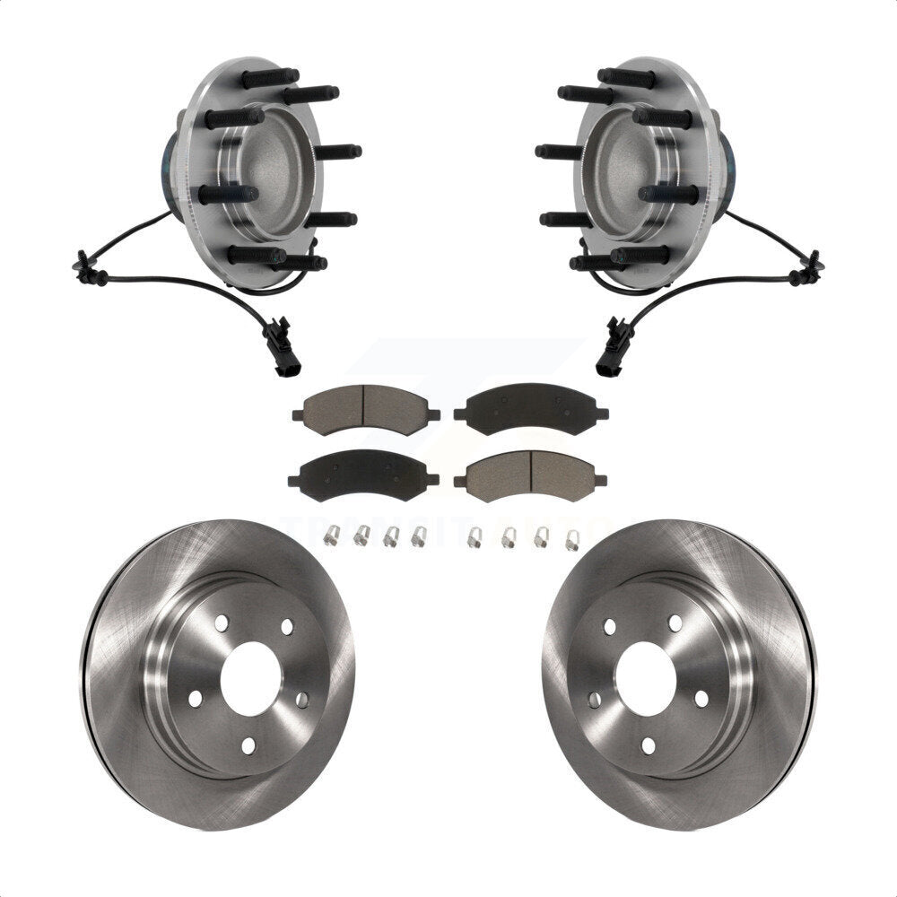 Hub Bearing Brake Rotor Pad Front Kit For 07-08 Dodge Ram 1500 With 8 Lug Wheels