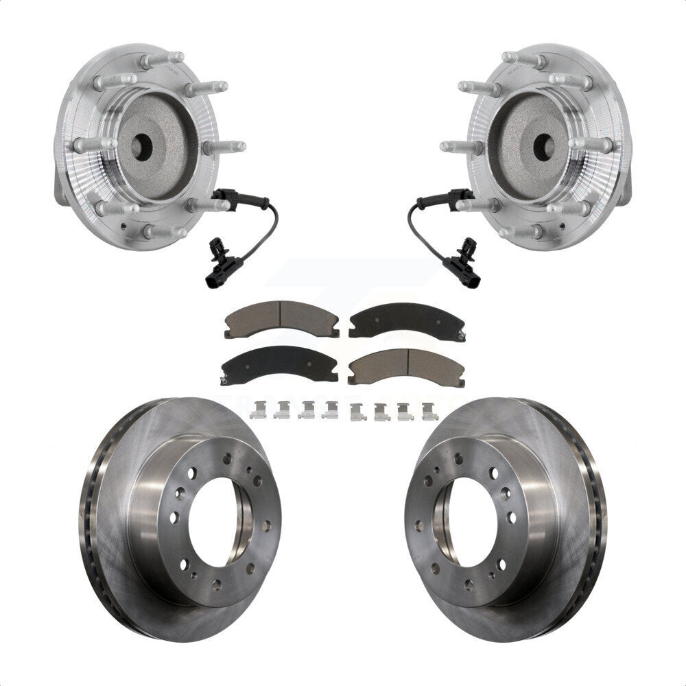 Hub Bearing Brake Rotor Pad Front Kit For GMC Chevrolet Sierra 2500 HD Silverado