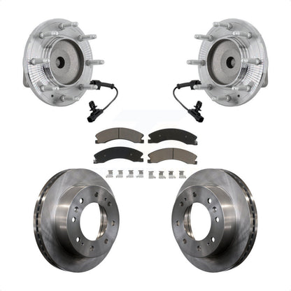 Hub Bearing Brake Rotor Pad Front Kit For GMC Chevrolet Sierra 2500 HD Silverado