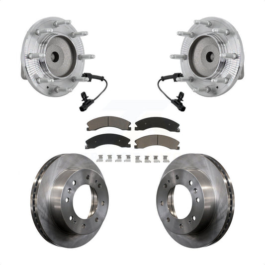 Hub Bearing Brake Rotor Pad Front Kit For GMC Chevrolet Sierra 2500 HD Silverado