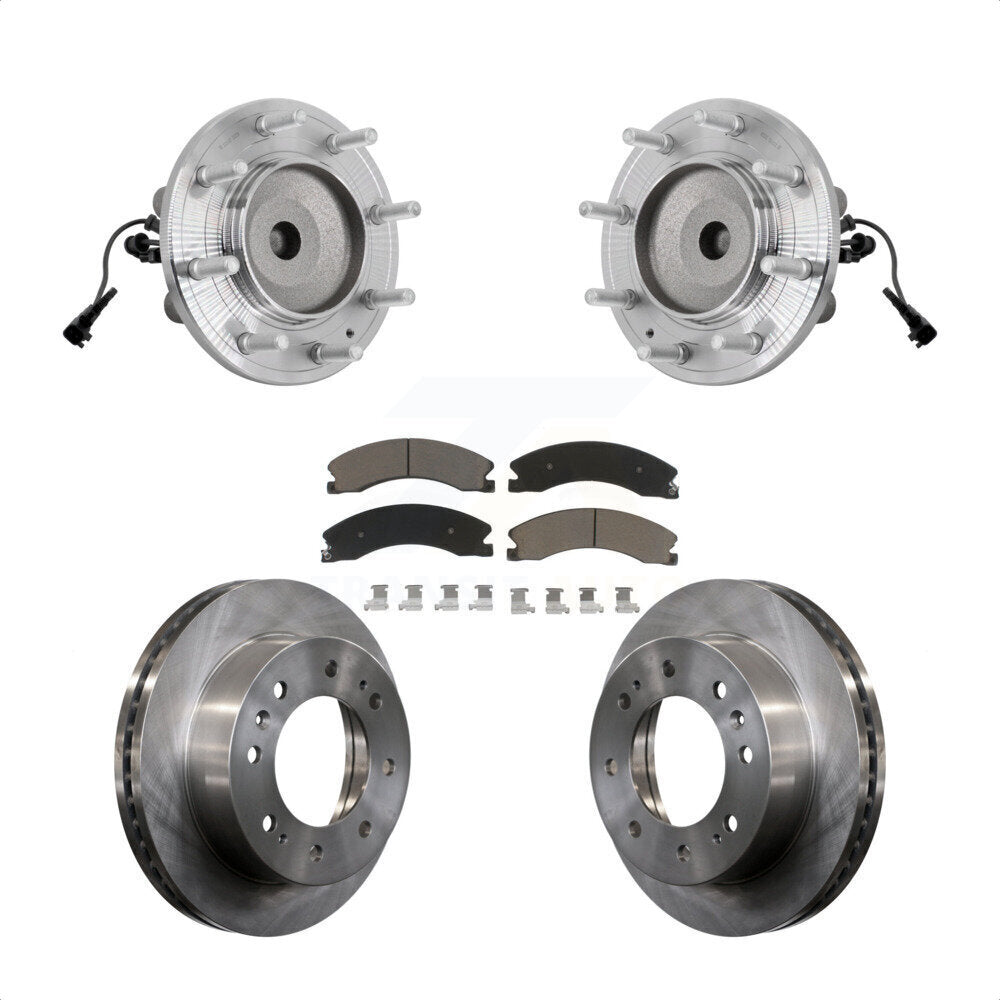 Hub Bearing Brake Rotor Pad Front Kit For GMC Sierra 3500 HD Chevrolet Silverado