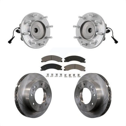 Hub Bearing Brake Rotor Pad Front Kit For GMC Sierra 3500 HD Chevrolet Silverado
