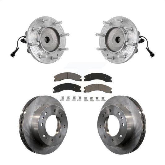 Hub Bearing Brake Rotor Pad Front Kit For GMC Sierra 3500 HD Chevrolet Silverado