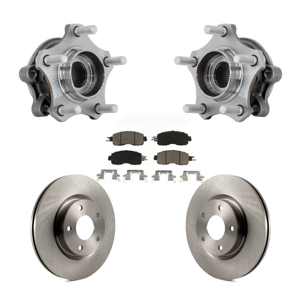 Hub Bearing Assembly Disc Brake Rotor Pads Front Kit For 2019-2023 Nissan Altima